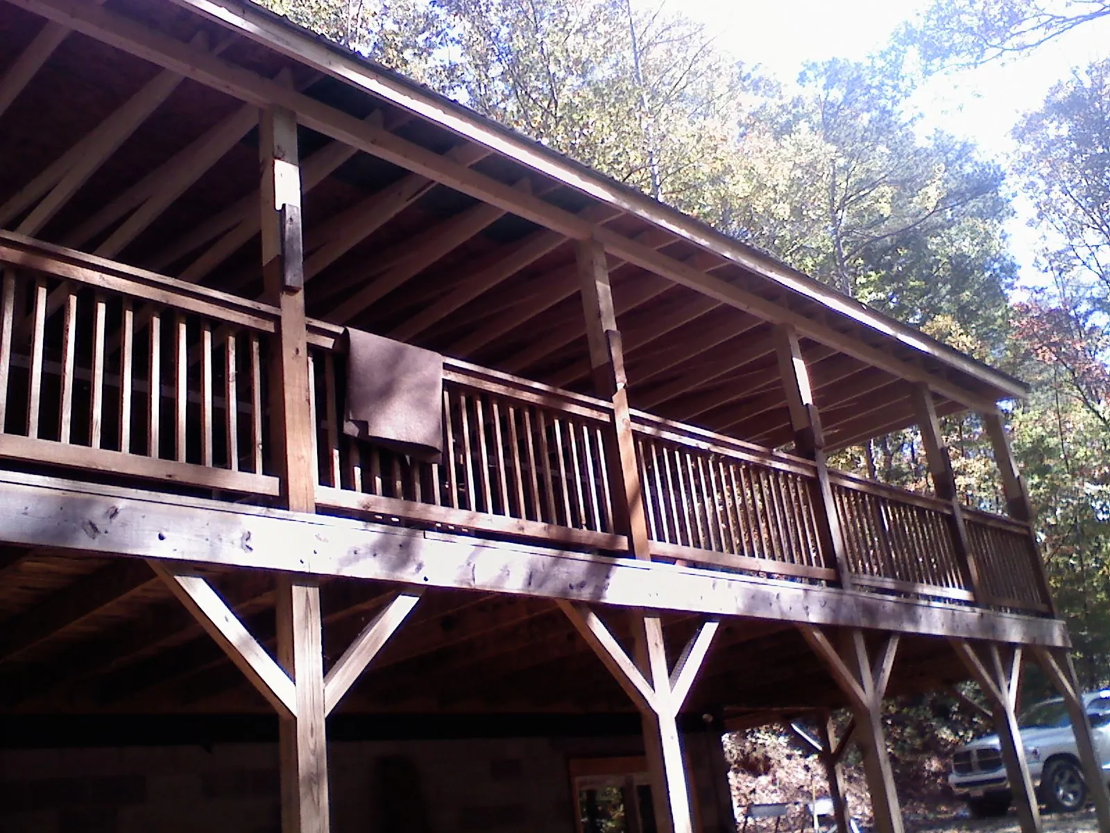 Timber framing under a new elevated porch and deck — Roof Leak Repair in Verden by Roofing Brothers
